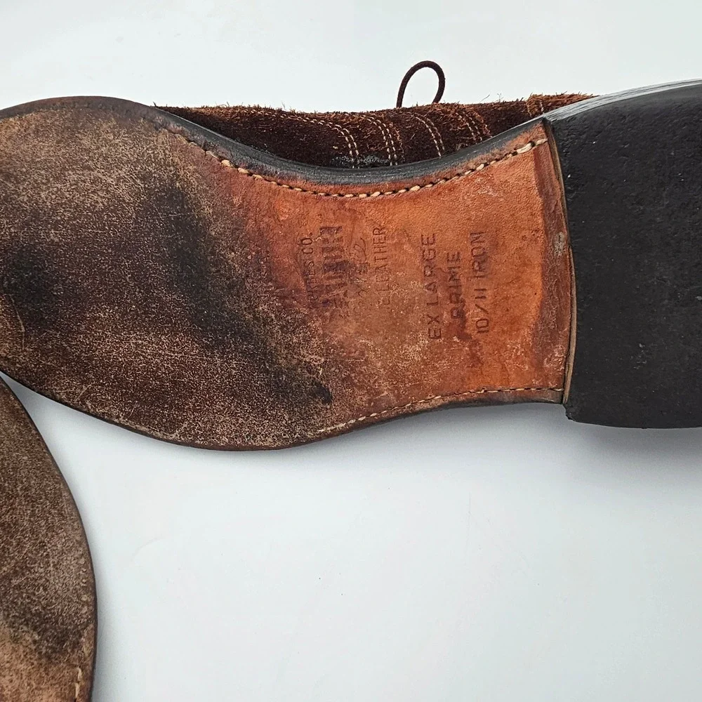 Allen Edmonds McAllister Wingtip Shoes Mens 10 B Brown Suede Brogue Handmade USA